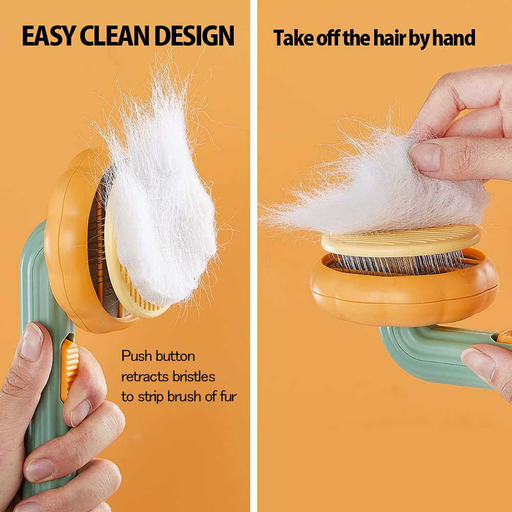Self-Cleaning Pet Slicker Brush For Grooming